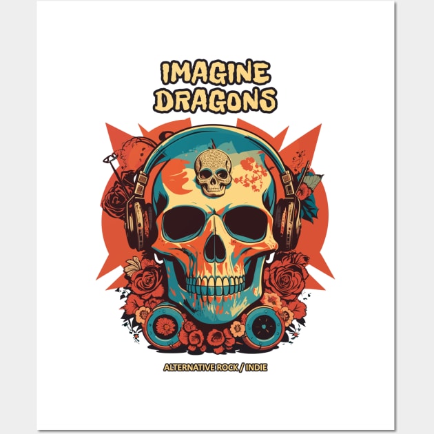 skull imagine dragon Wall Art by Retro Project